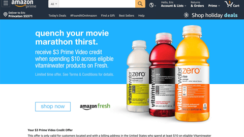AmazonFresh Vitaminwater Display Ad